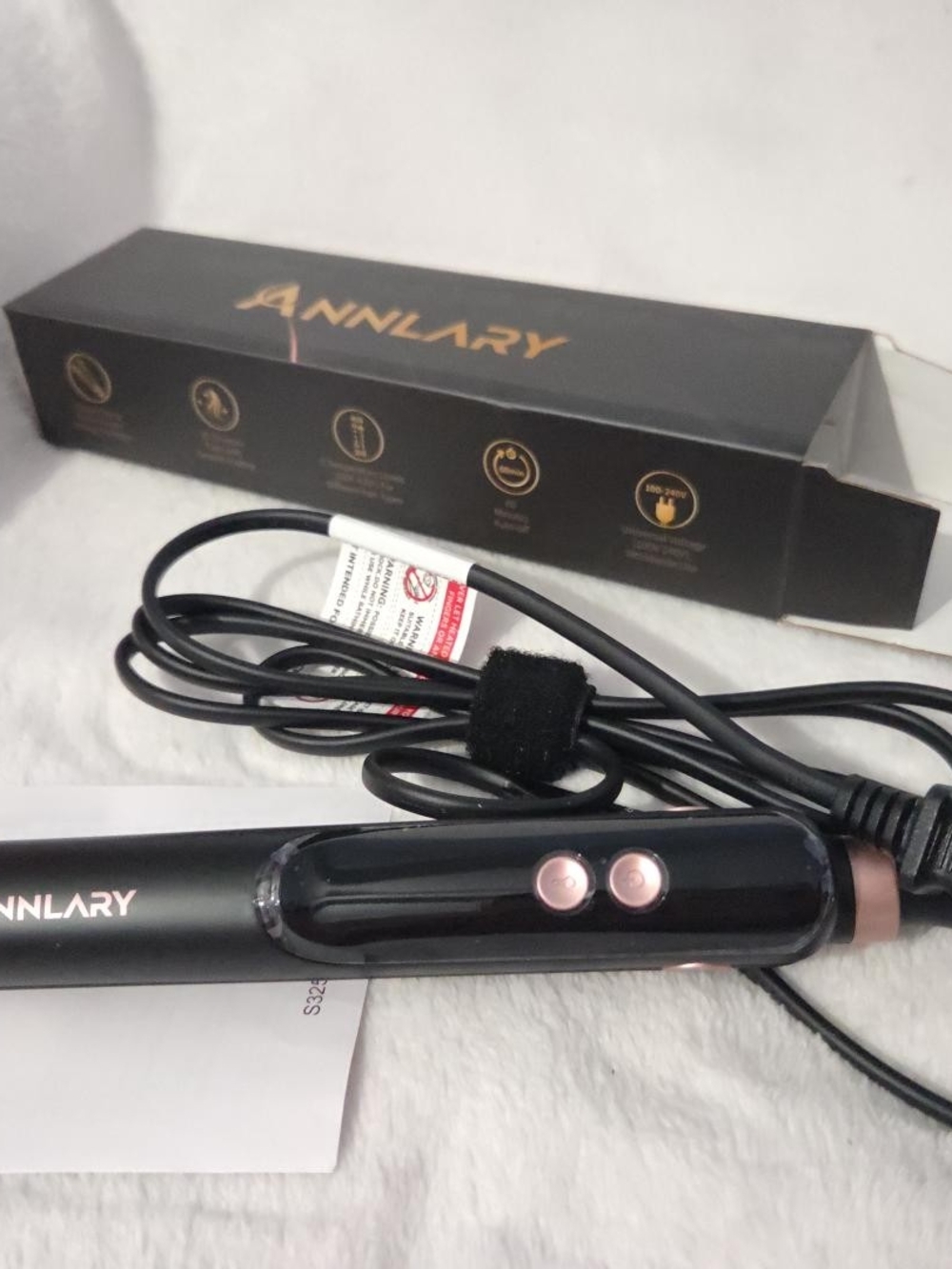 ANNLARY 1 Inch Professional Titanium Plate Flat Iron Black & Pink